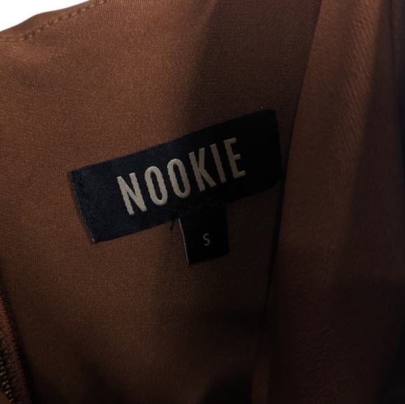 NWT Nookie x Posse Faux Leather Brown Midi Dress Size Small - Picture 4 of 12